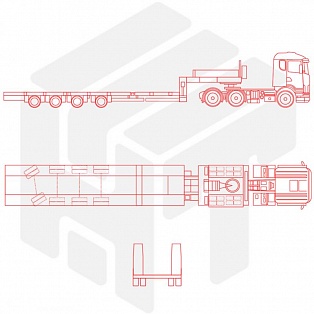  Четырехосный низкорамный трал Kassbohrer LB4E